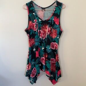 NEW FLORAL PRINTED SLEEVELESS WOMEN TOP SIZE L